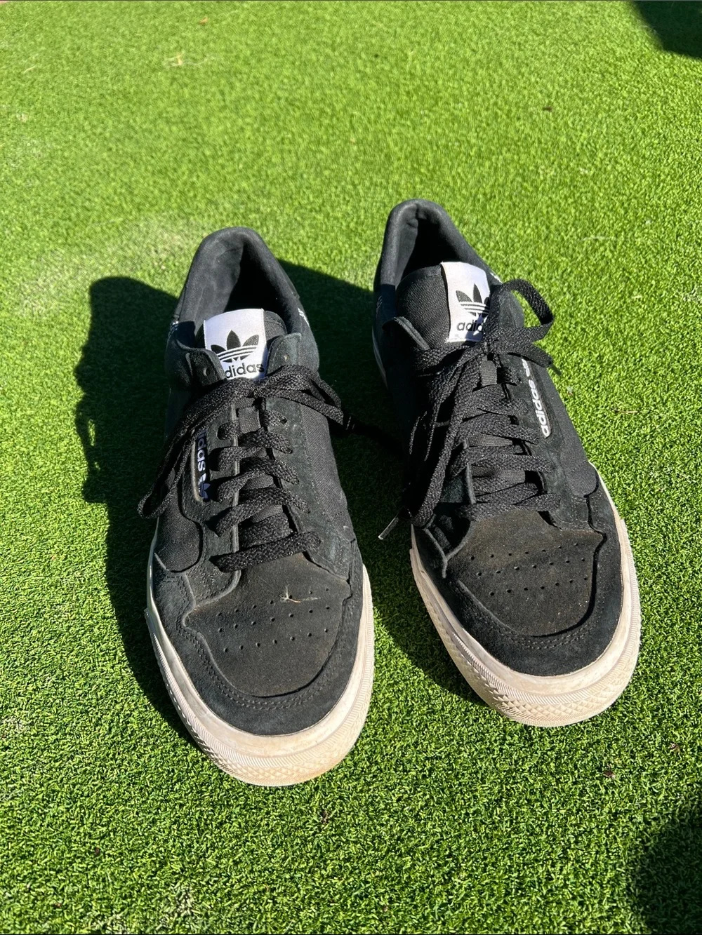 adidas Black Suede Low-Top Sneakers with White Soles
